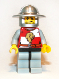 LEGO cas513 Kingdoms - Lion Knight Quarters, Helmet with Broad Brim, Crooked Smile and Scar (Chess Pawn)