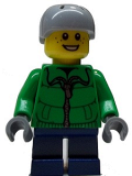 LEGO cty0336 Winter Jacket Zipper, Dark Blue Short Legs, Light Bluish Gray Sports Helmet