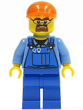 LEGO cty0398 Overalls with Tools in Pocket Blue, Orange Short Bill Cap, Safety Goggles